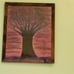 Handmade Framed Pencil Art Winter Evening Tree Original Colored Drawing