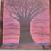 Handmade Framed Pencil Art Winter Evening Tree Original Colored Drawing