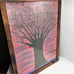 Handmade Framed Pencil Art Winter Evening Tree Original Colored Drawing