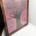 Handmade Framed Pencil Art Winter Evening Tree Original Colored Drawing