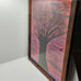 Handmade Framed Pencil Art Winter Evening Tree Original Colored Drawing