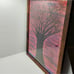Handmade Framed Pencil Art Winter Evening Tree Original Colored Drawing