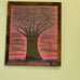 Handmade Framed Pencil Art Winter Evening Tree Original Colored Drawing