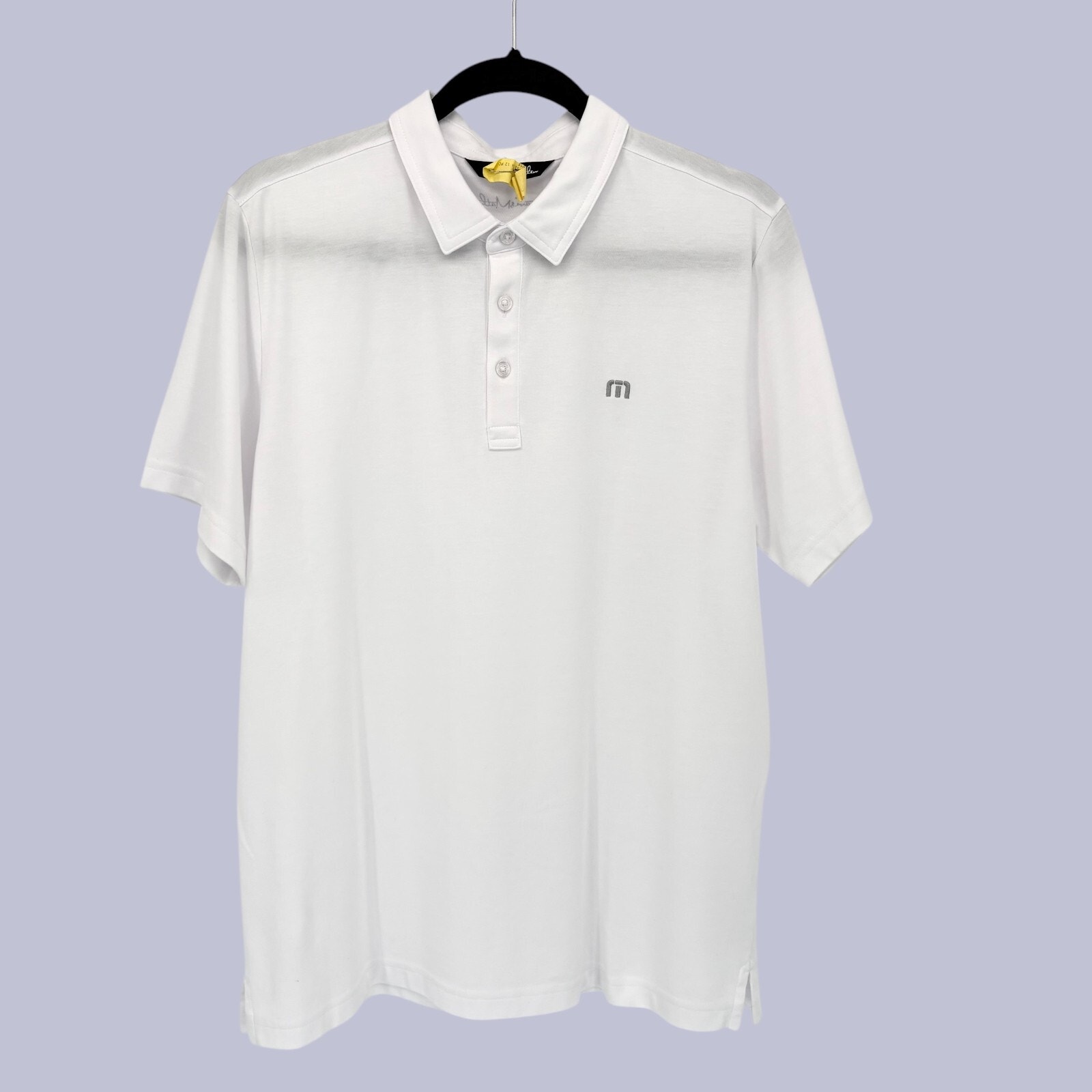 Travis Mathew Polo Shirt Large White Golf Pima Cotton Tour Guide