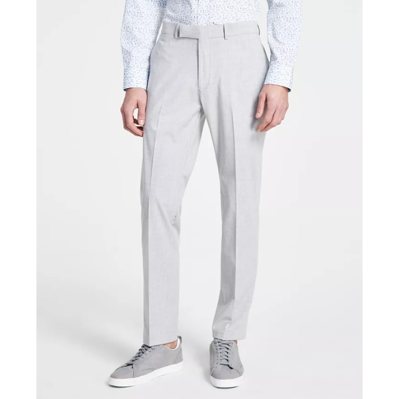 Kenneth Cole Reaction Men's Silver Gray Formal Slim-Fit Dress Pants Size 37W 32L