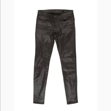 All Saints Low Rise leather look skinny jeans