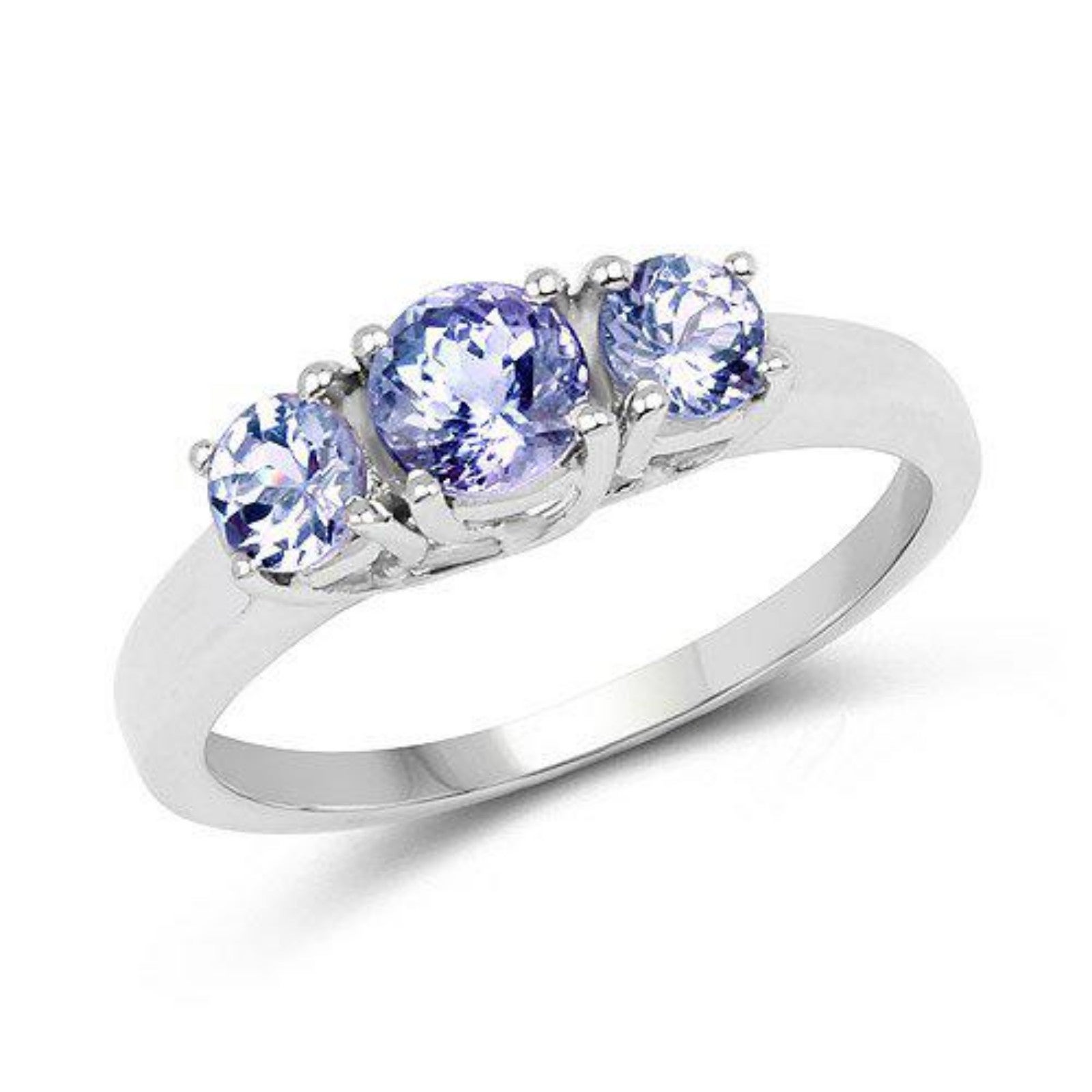 2.1k 0.93CT Round Cut Tanzanite Sterling Silver Ring - Great Investment - Except