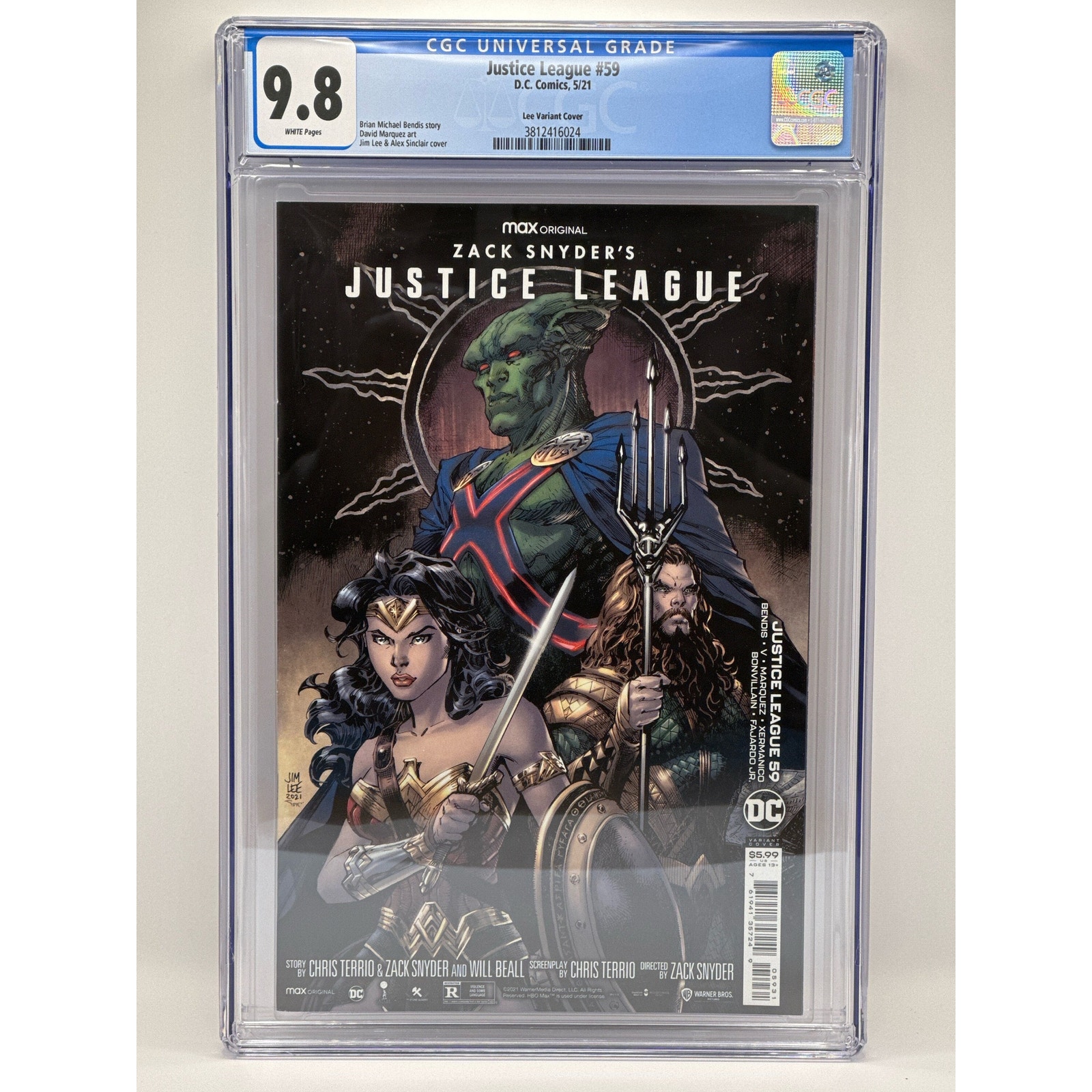 Justice League #59 Jim Lee Variant: High-Grade 9.8 CGC. Wonder Woman Aquaman DC