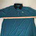 Peter Millar summer comfort polo golf shirt XL men turquoise stripe black