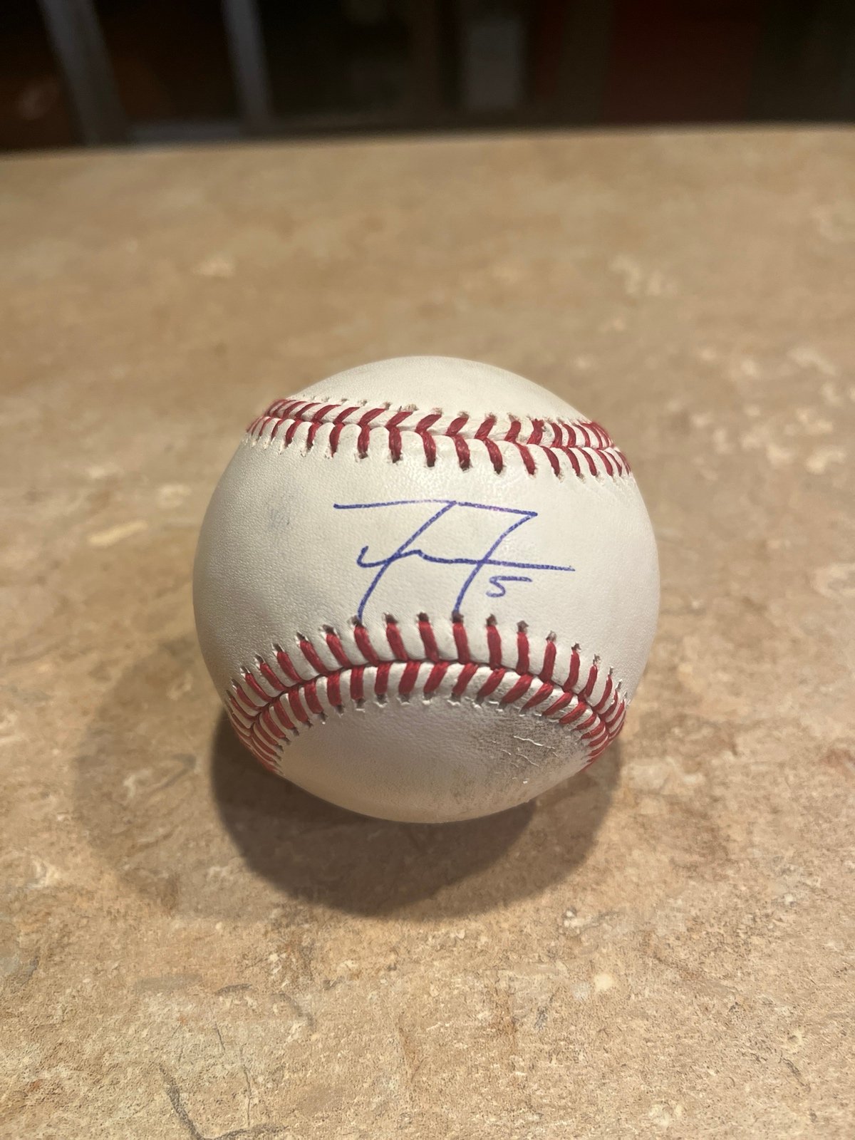 Freddie Freeman GU Signed Baseball LA Dodgers Allstar