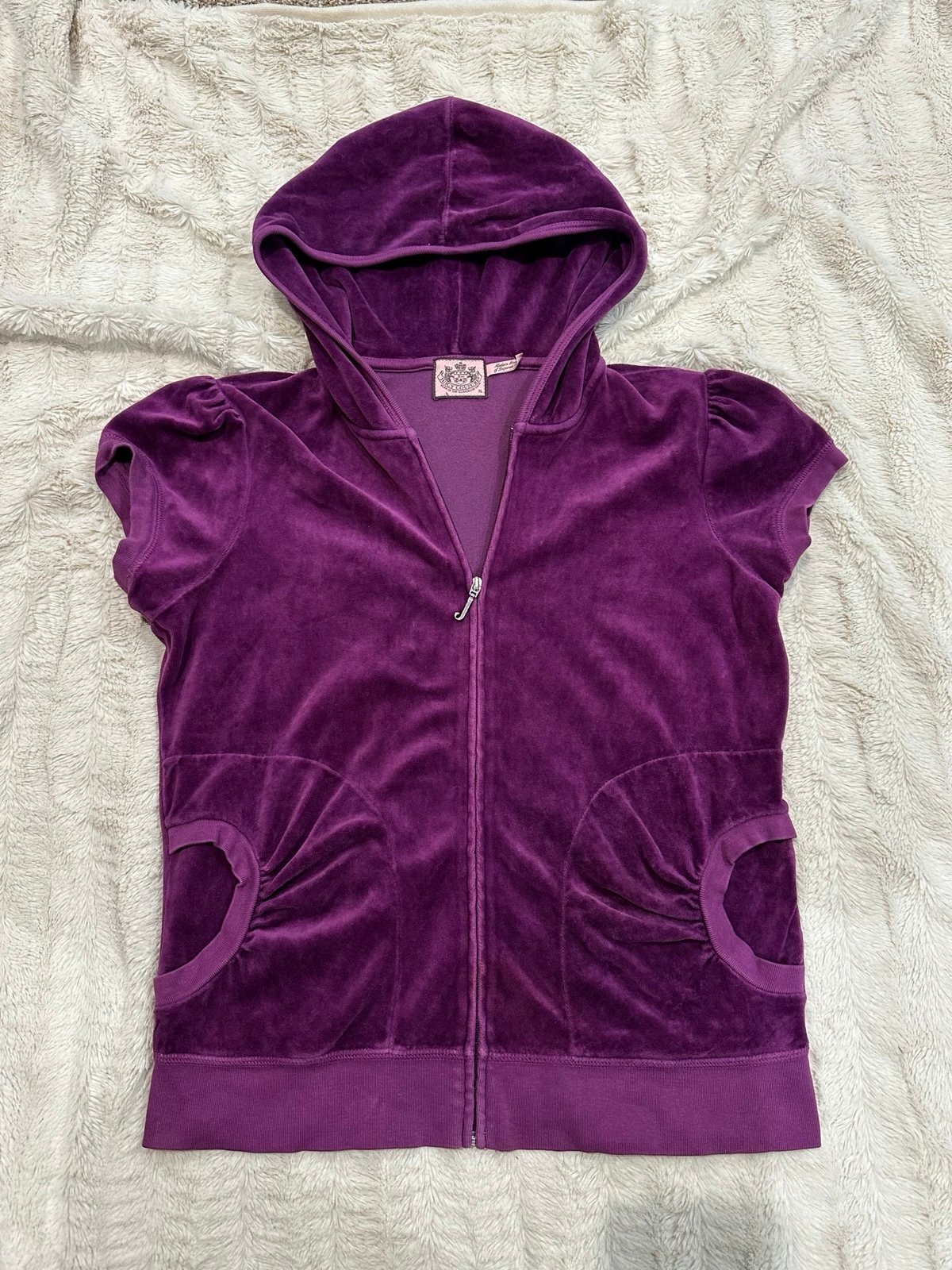 Juicy Couture Short Sleeve Hooded Zip Up