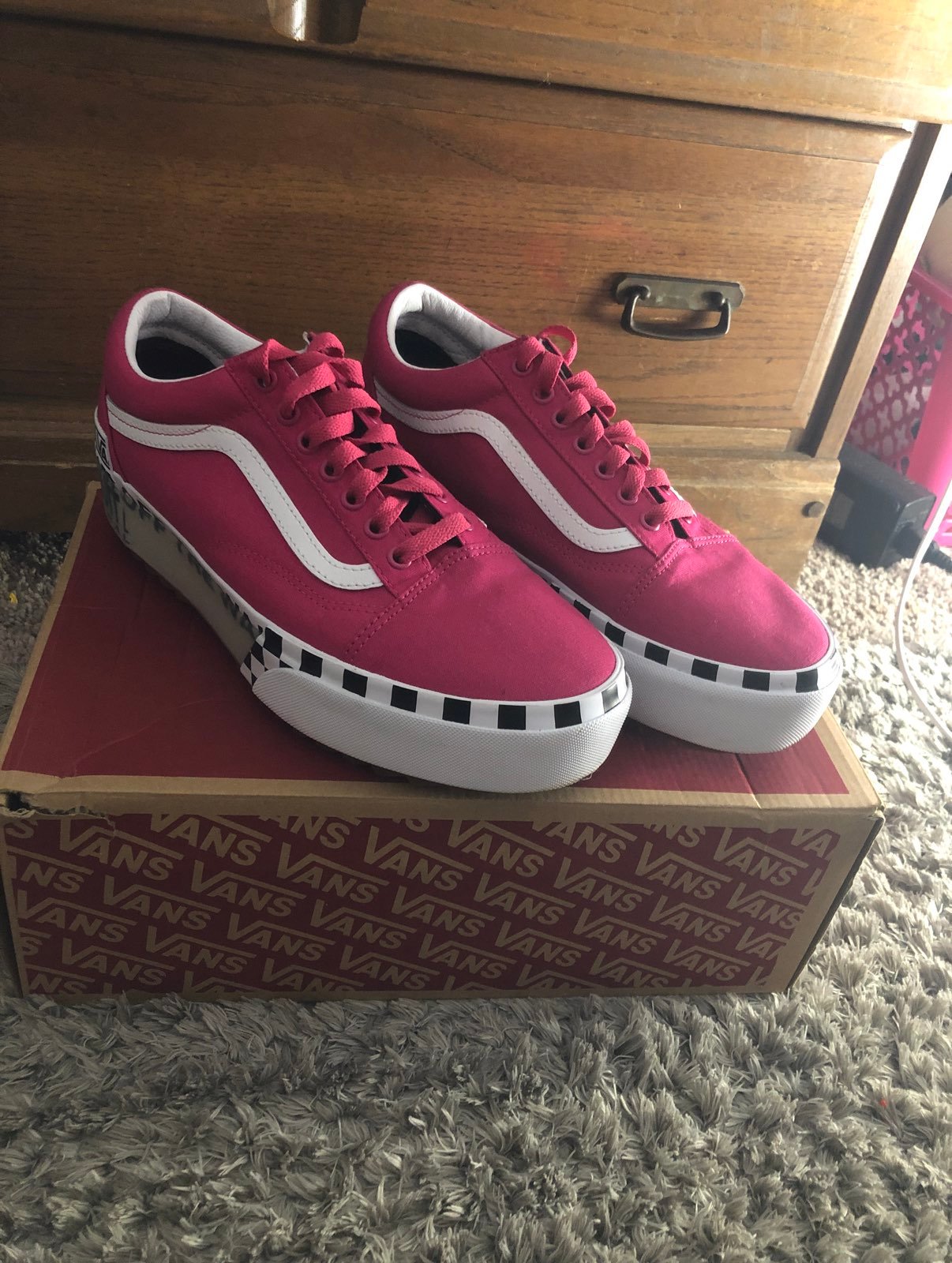 VANS Old Skool Platform Shoes Pink
