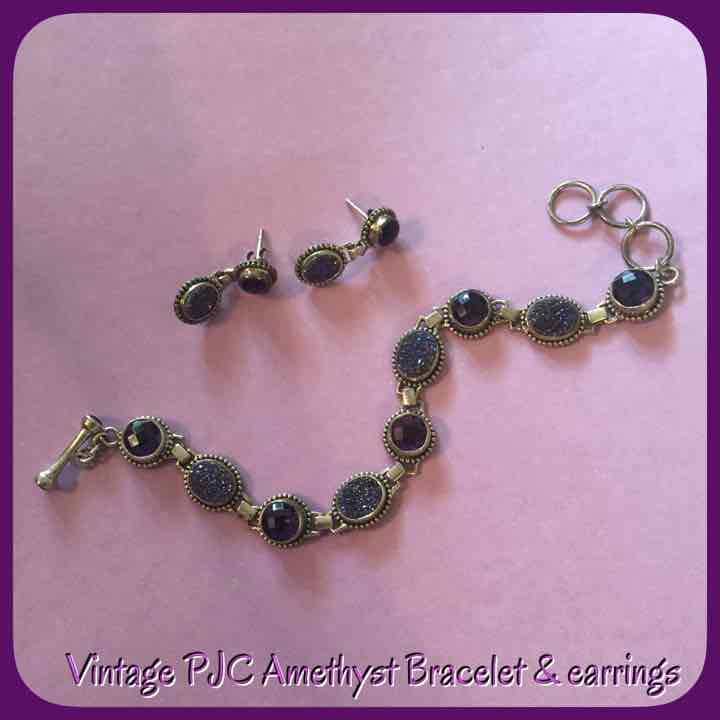 Vintage PJC Amethyst bracelet & earrings