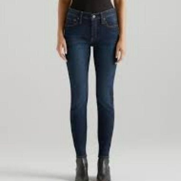 PREMIUM EDWIN PIXIE MID RISE SKINNY JEANS IN DARKER WASH SIZE 24 FROM EVEREVE
