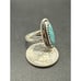 New Condition Sterling Silver Turquoise Ring 925 Size 9.5 Sun Moon Bezel