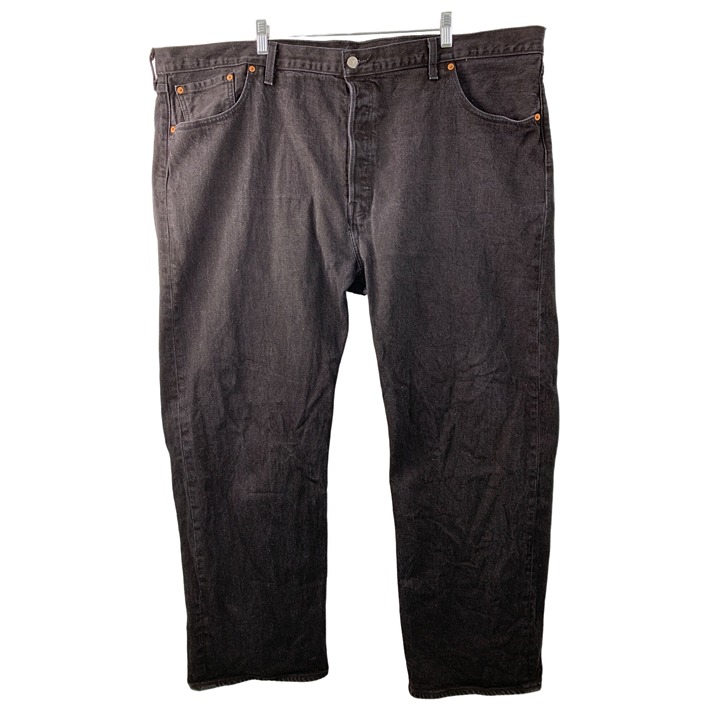 50 x 31 Mens Levis 501 Black Jeans Button Fly Straight Leg 6670 GUC