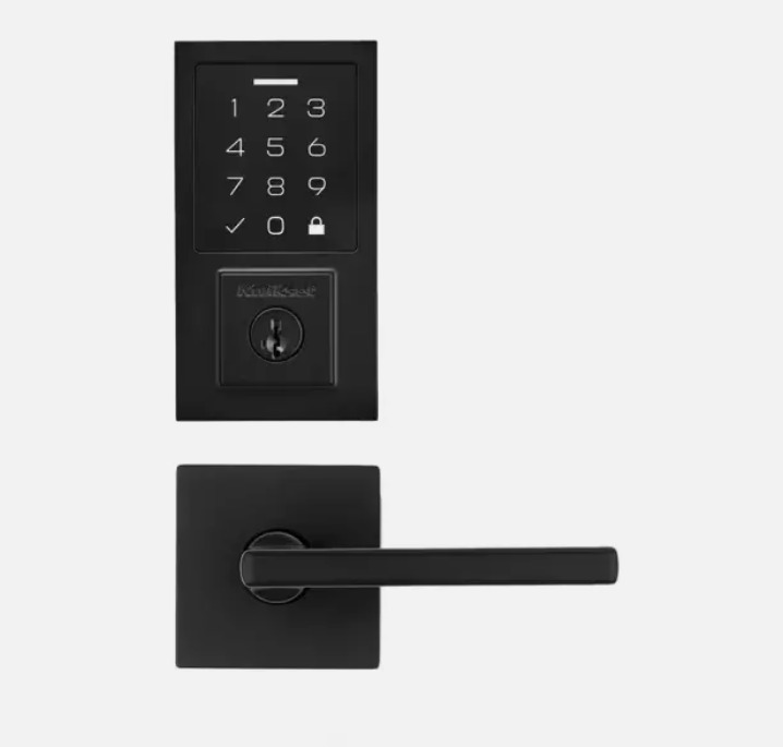 SmartCode 270 Touchpad Single Cylinder Electronic Deadbolt w/Halifax Square Blac
