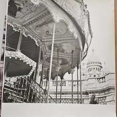 Carousel Paris France Enlarged Photo Black And White Large Format 19x19 1980s