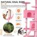 NEW Pink 54 Inches Cat Tree Tower for Indoor Cats Kitten Cat Cute Furniture Toy