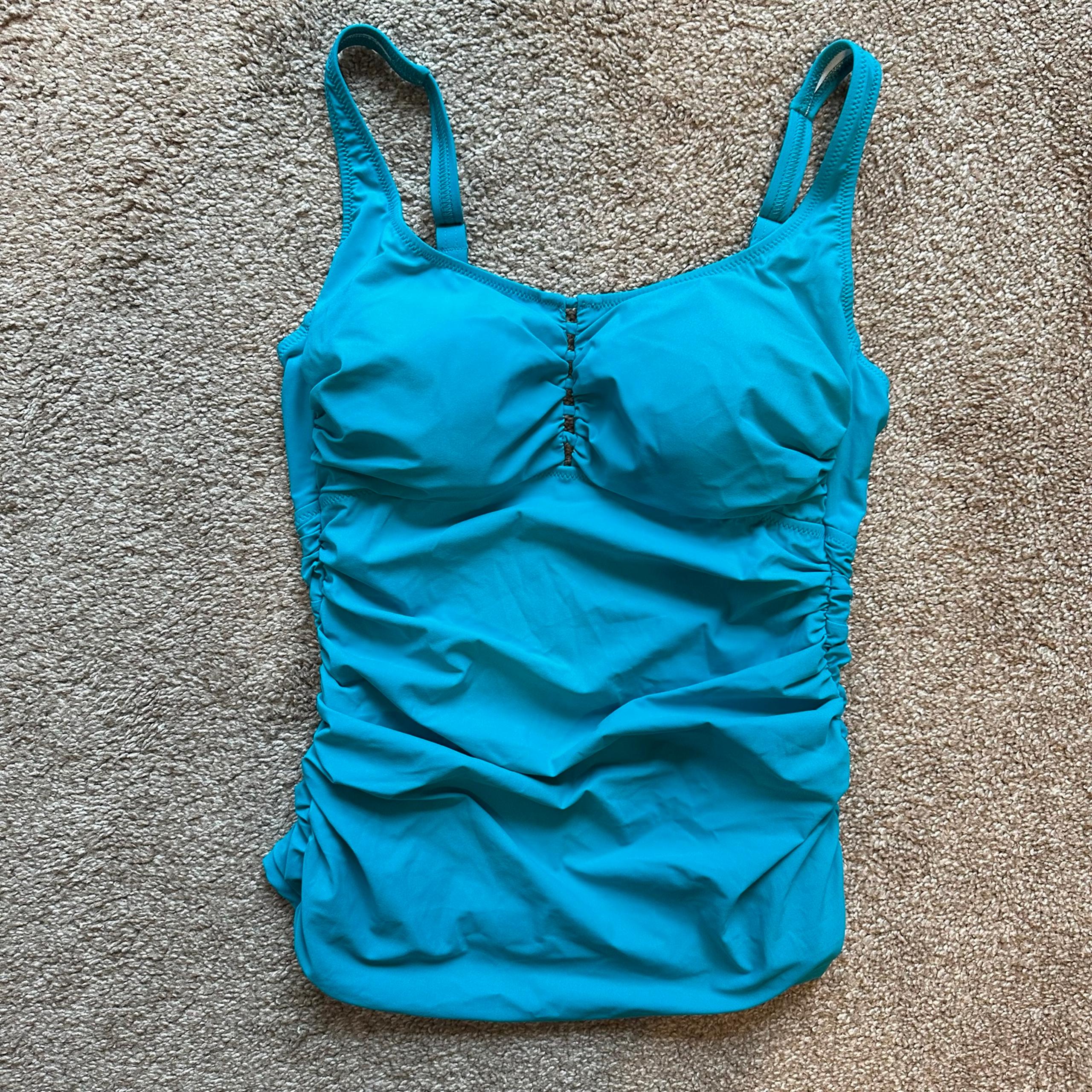 Gottex Blue Ruched Fitted Tankini Top