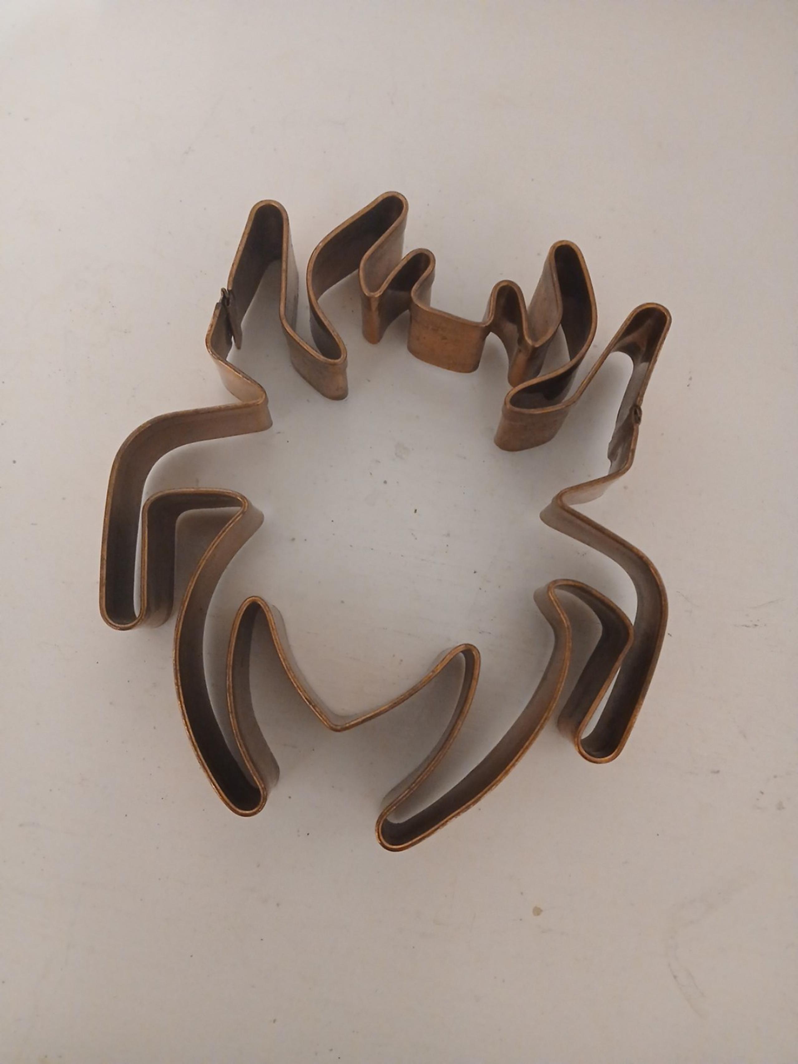 BraceletRare Large Copper Cookie Cutter 6" By 5" Bug Spider Spooky Collectible