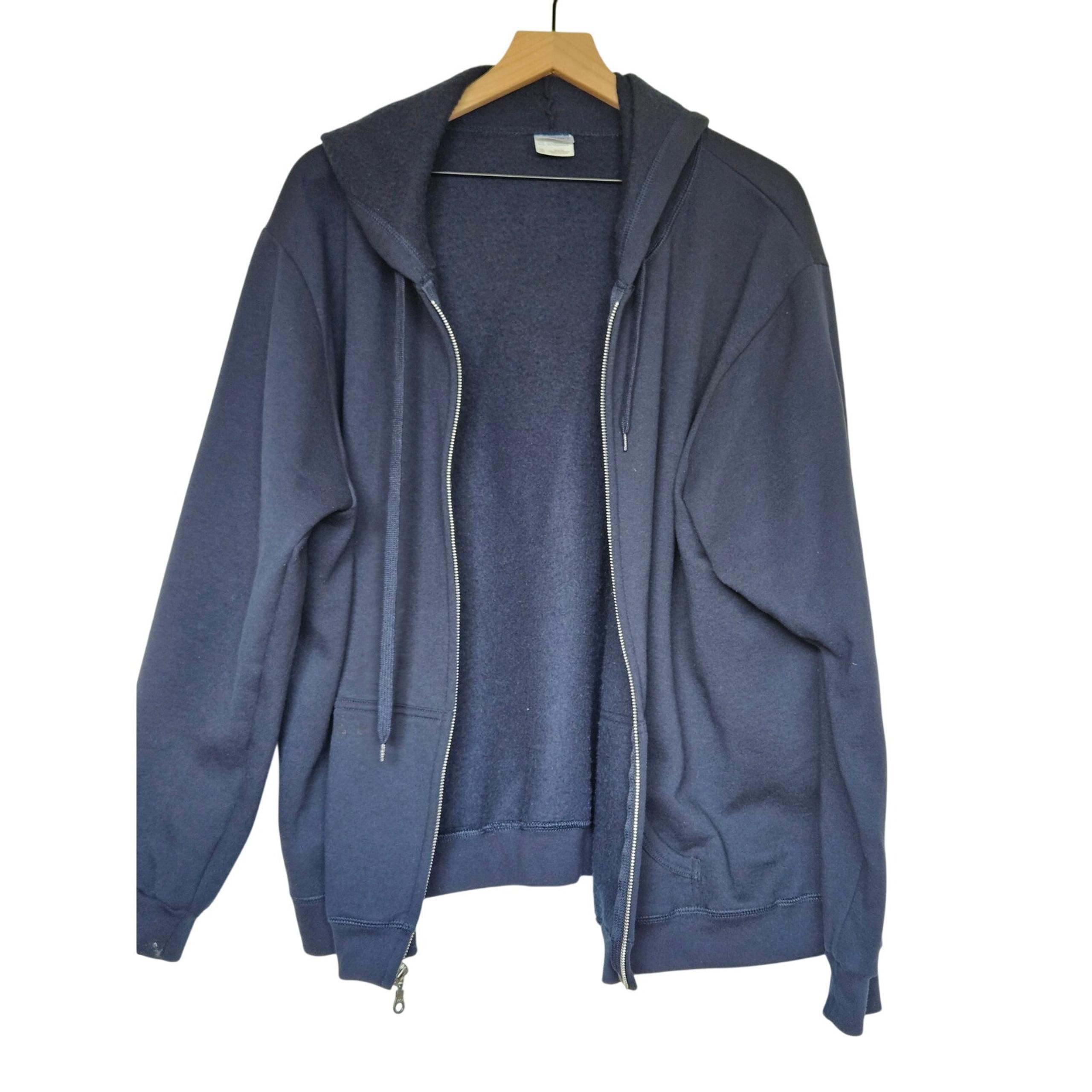 Women's Plus Gildan Navy Blue Hooded Zip Up Sweatshirt 2X Athletic heavy weight