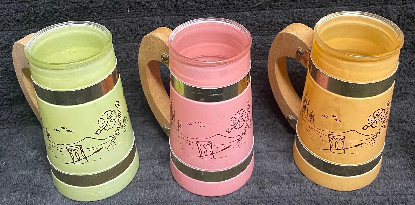 Vintage Siesta Ware Tiki Mugs (3)