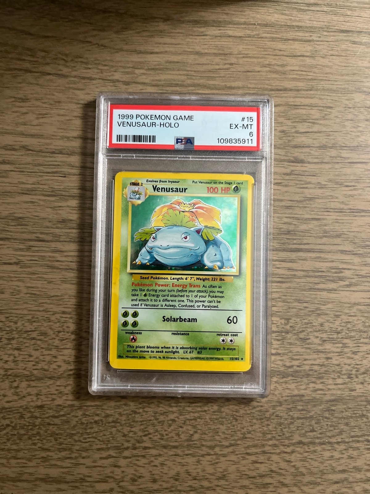 Venusaur #15 Pokemon Base Set PSA 6 EX-MT