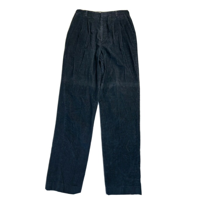 Vintage Womens 6 Pleated Corduroy High Rise Tapered Leg Trouser Pants