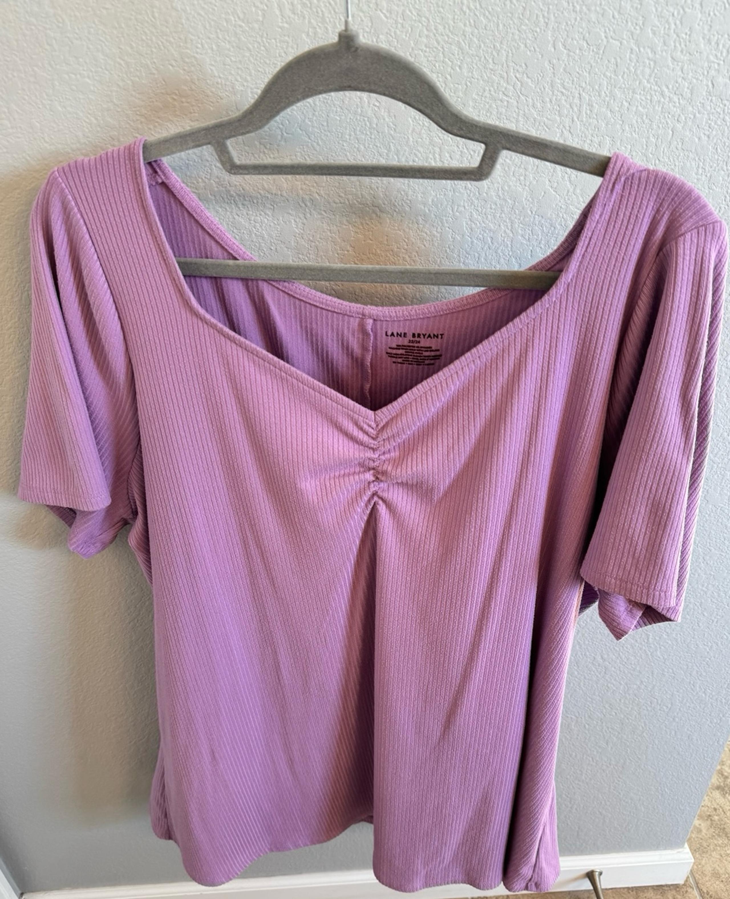 Lane Bryant- Lavender V neck top. Size 22/24