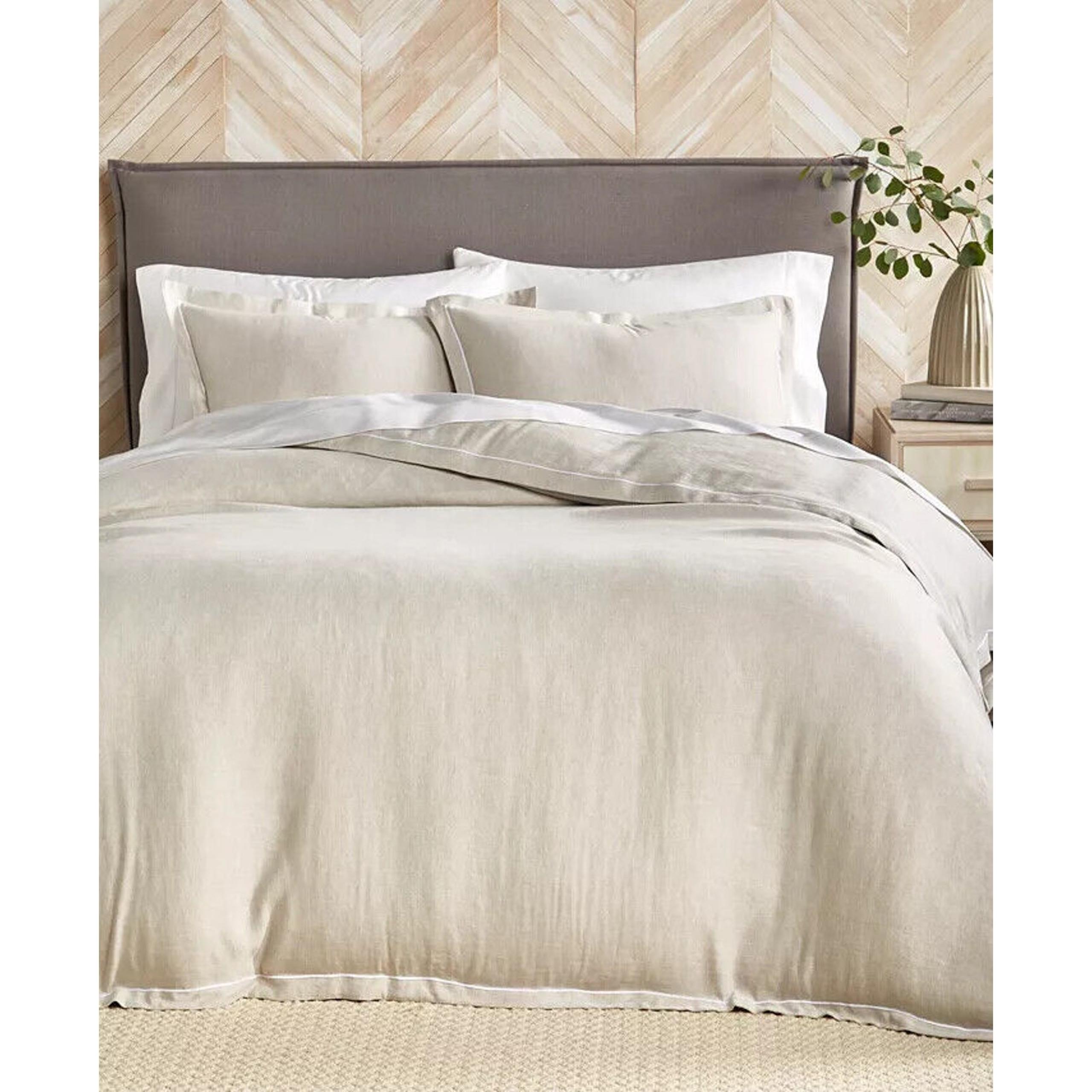Hotel Collection Linen Blend KING Duvet Cover & Pillowshams Set Natural