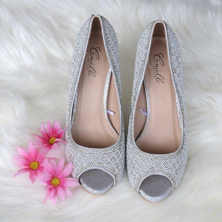 Camille High Heel Pearl Printed