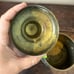 Vintage Solid Brass Tobacco Humidor Canister with lid Wild Big Game Rhino Lion