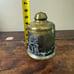 Vintage Solid Brass Tobacco Humidor Canister with lid Wild Big Game Rhino Lion