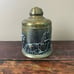 Vintage Solid Brass Tobacco Humidor Canister with lid Wild Big Game Rhino Lion
