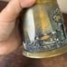 Vintage Solid Brass Tobacco Humidor Canister with lid Wild Big Game Rhino Lion