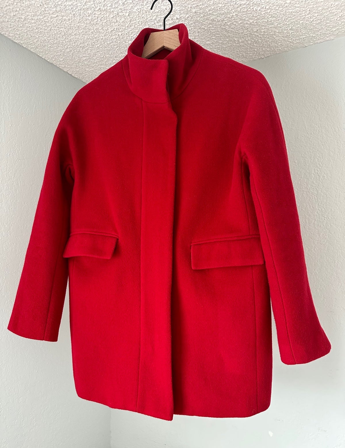 Barneys New York Cocoon Wool Cashmere Red Coat
