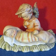 Original 1950's Hummel Angel & Child Candle Holder Fine Porcelain Figurine - TMK