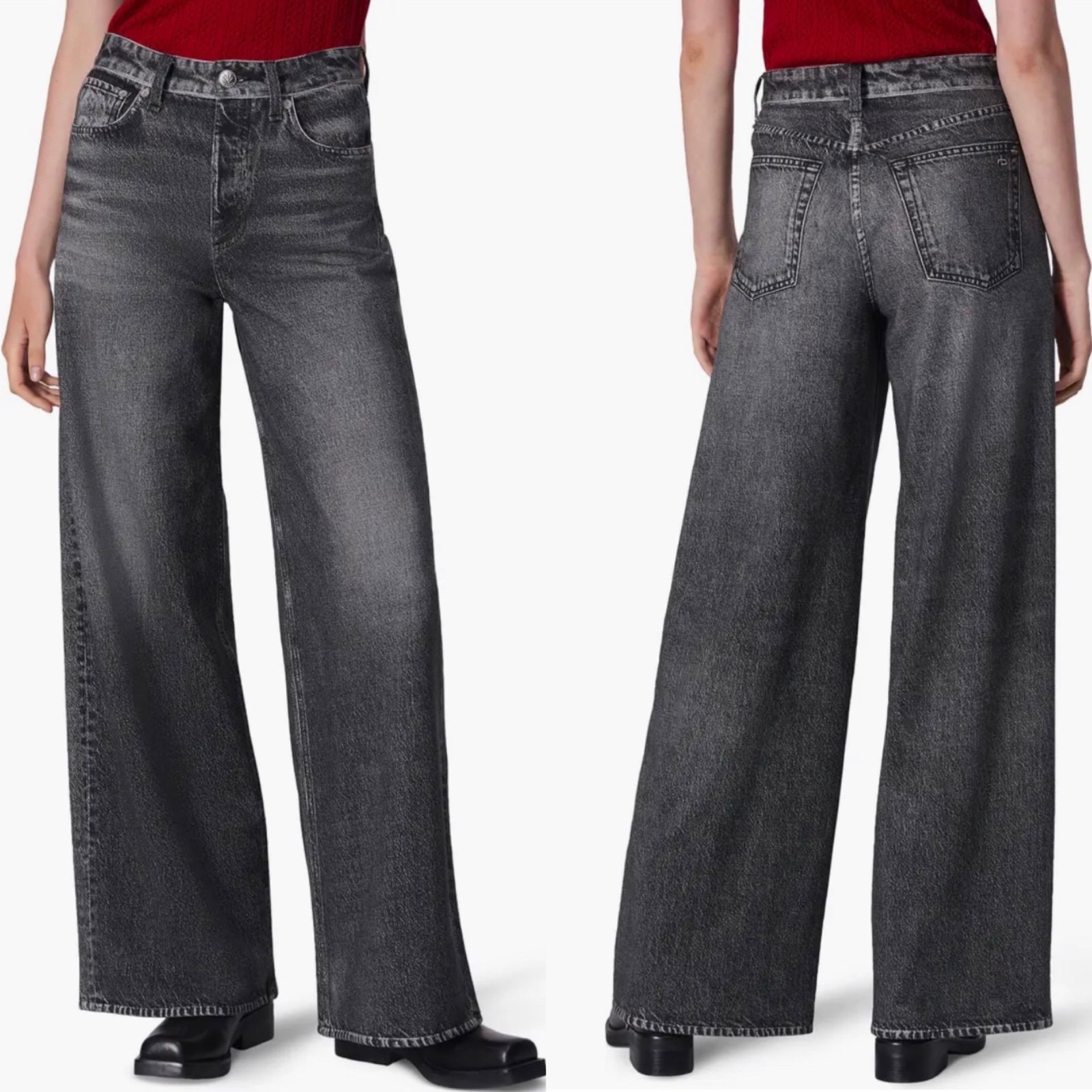NWOT rag & bone Miramar Sofie High Waist Cotton Terry Sweatpant Jeans size 26