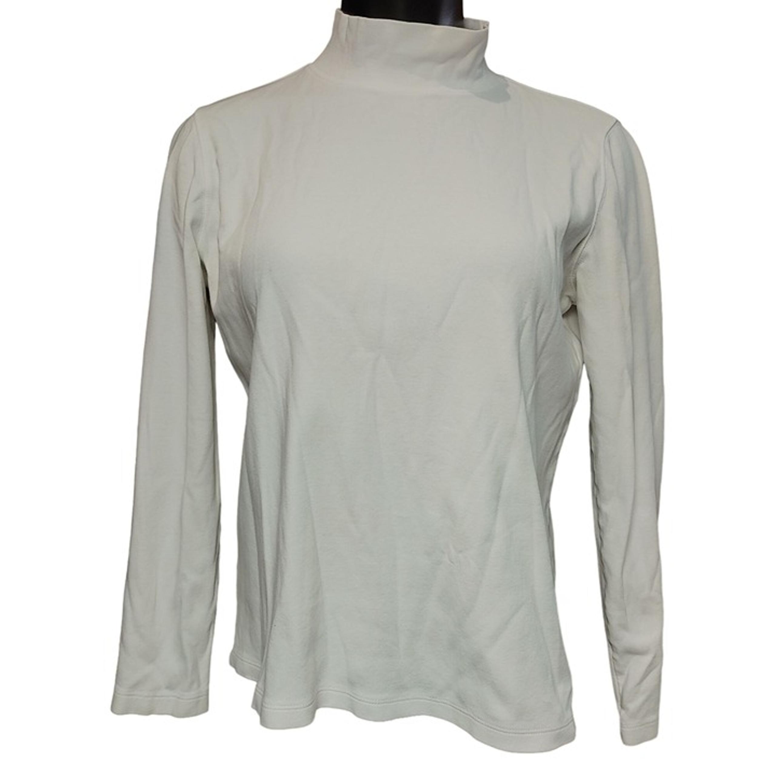 St.John's Bay Women's White Cotton Mock Neck Sweater L