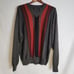 Cellinni Collezione Wool Blend Sweater Mens Size XL V Neck Stiched Knit Gray Red