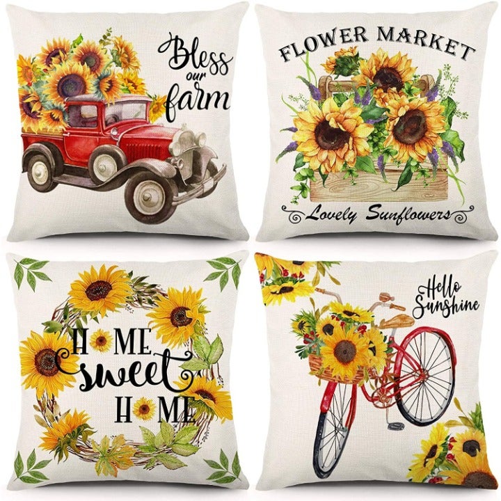 Asamour Sunflower Throw Pillow Covers Cotton Linen Vintage Yellow Flower and Green Leaves Spring Summer Decorative Pillow Case Cotton Linen Farmhouse Cushion Cover Square 18x18 Inches Sunflower Asamour Sunflower Throw Pillow Covers Cotton Linen Vintage Yellow Flower and Green Leaves Spring Summer Decorative Pillow Case Cotton Linen Farmhouse Cushion Cover Square 18x18 Inches Sunflower