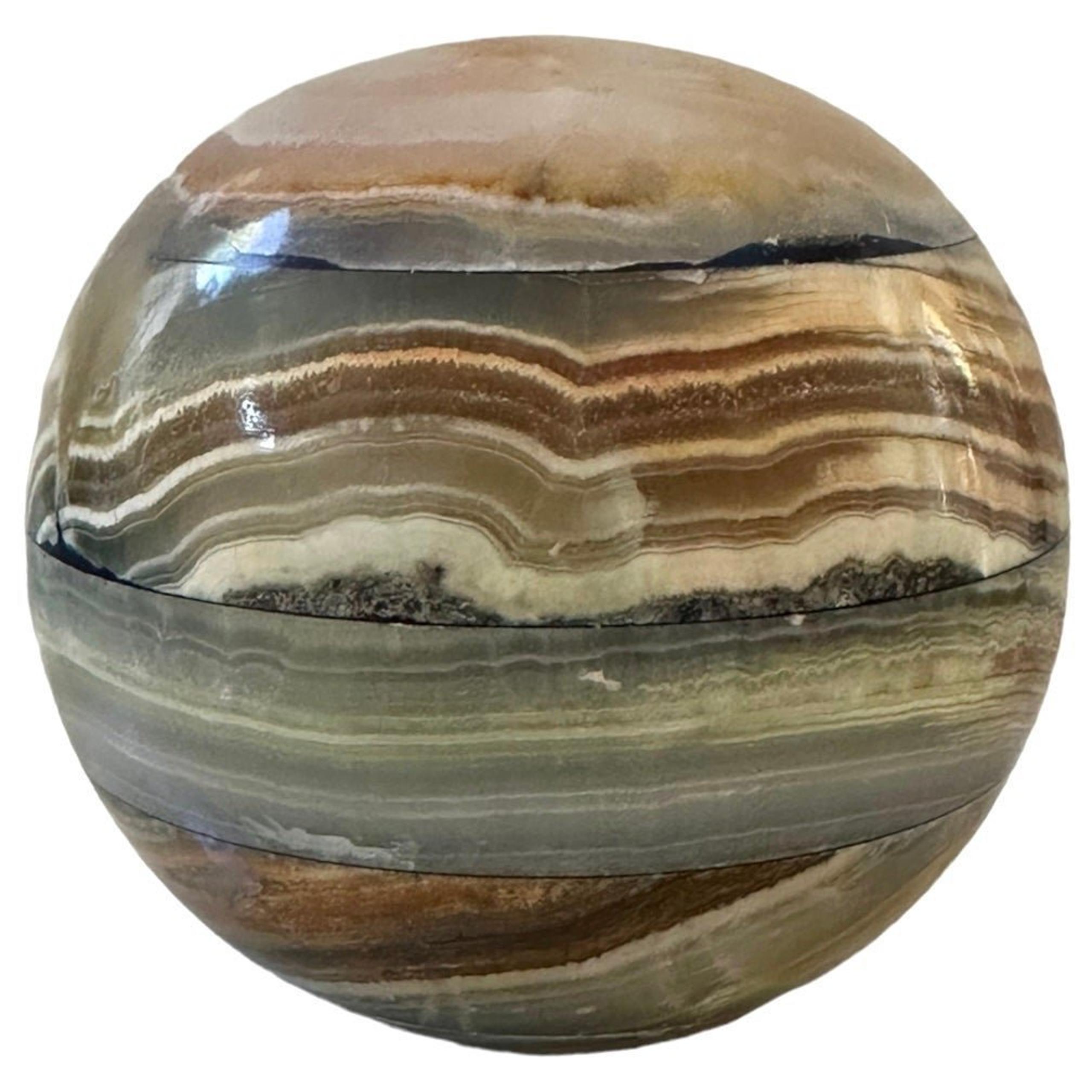 Banded ONYX Sphere Multicolored Rock Stone Home Decor Unique Gemstone Ball - Stone Touch