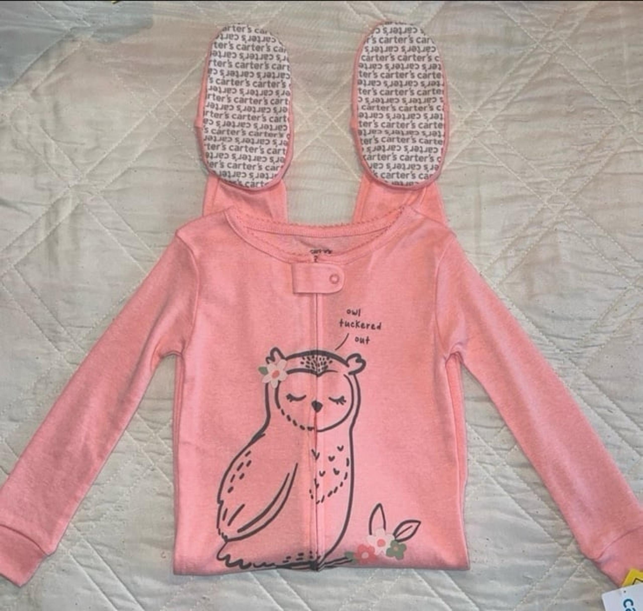 New Girls 24 months Carters Cotton Footed Sleeper Pajama Owl Tuckered Out
