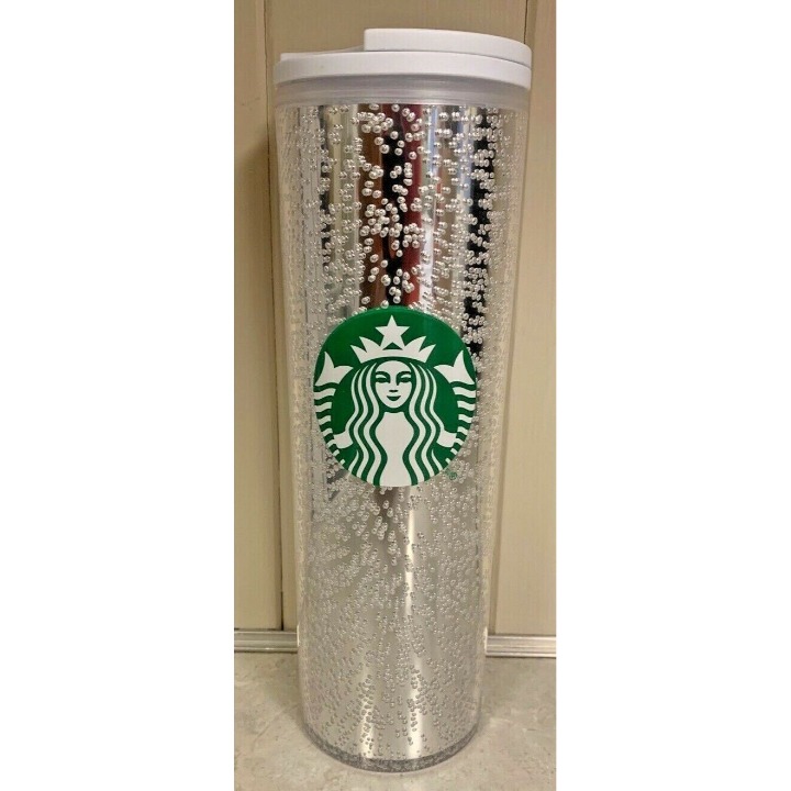 New Starbucks Holiday 2020 16oz Silver Multi Bubble Hot Tumbler Cup Christmas