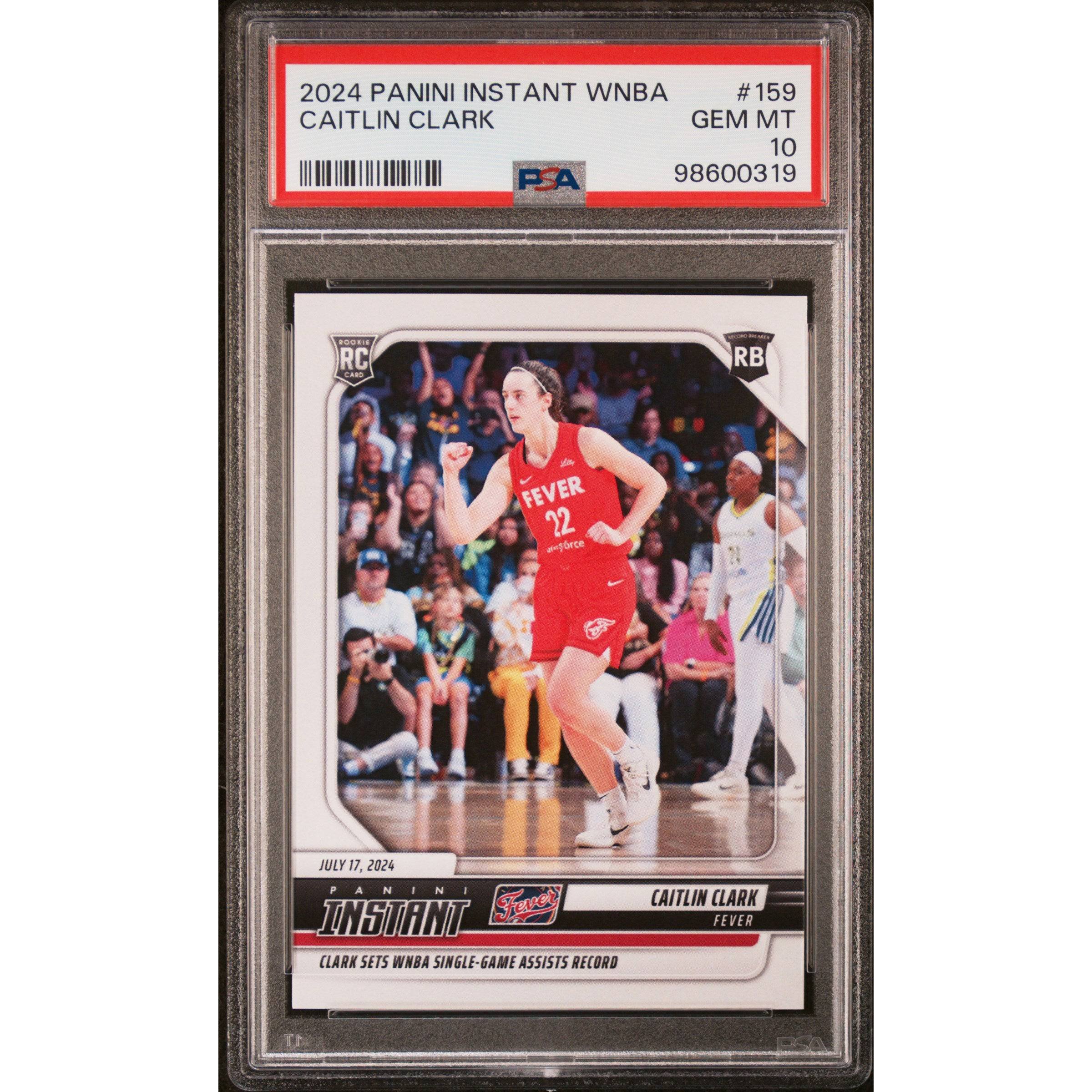 Graded 2024 Panini Instant WNBA Caitlin Clark #159 Sets Single Game Assists Rec