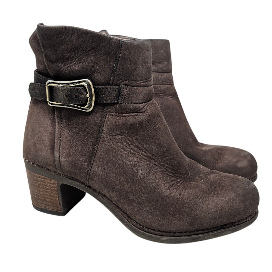Dansko 36 Hartley Brown Leather Ankle Boot Casual Comfort Buckle Boho Career