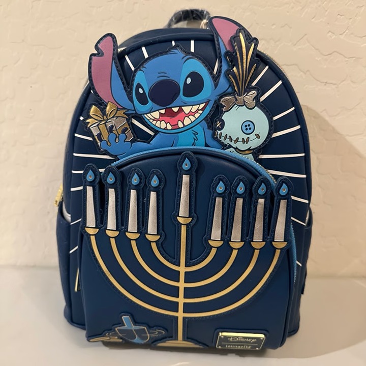 Loungefly Disney Lilo & Stitch Scrump & Stitch Menorah Light-up Backpack NWT
