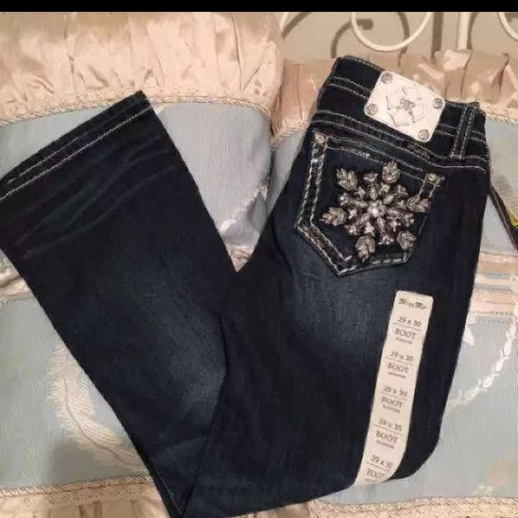 MISS ME Winter Snowflake Jeans 29 30