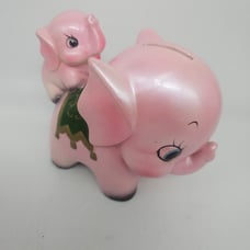 VTG TILSO Anthropomorphic KITSCHY JAPAN POTTERY CIRCUS ELEPHANT BABY COIN BANK